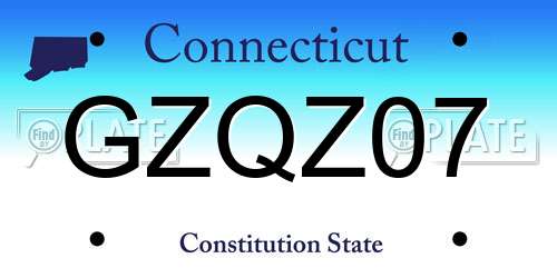 GZQZ07 Connecticut License Plate