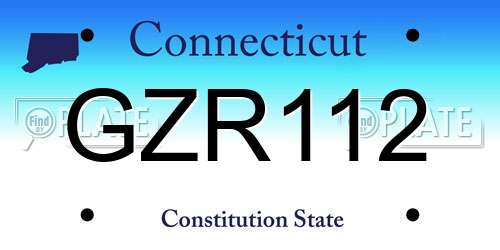 GZR112 Connecticut License Plate