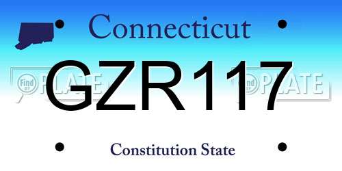 GZR117 Connecticut License Plate