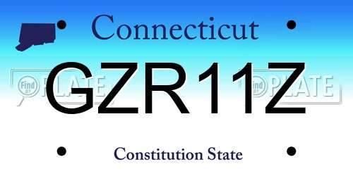 GZR11Z Connecticut License Plate