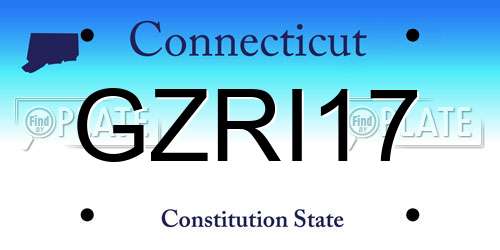 GZRI17 Connecticut License Plate