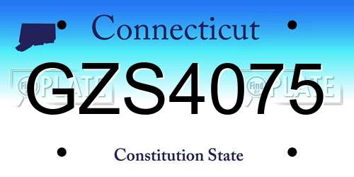 GZS4075 Connecticut License Plate