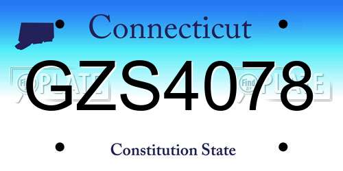 GZS4078 Connecticut License Plate