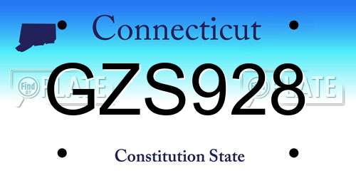 GZS928 Connecticut License Plate