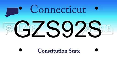 GZS92S Connecticut License Plate