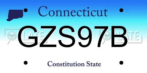 GZS97B Connecticut License Plate