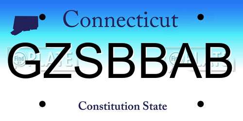 GZSBBAB Connecticut License Plate