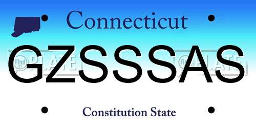 GZSSSAS Connecticut License Plate