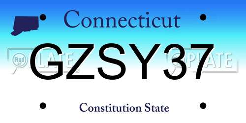 GZSY37 Connecticut License Plate