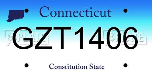 GZT1406 Connecticut License Plate