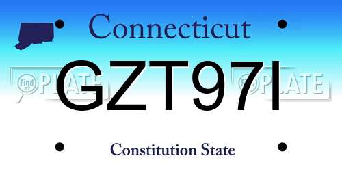 GZT97I Connecticut License Plate