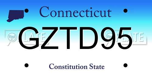 GZTD95 Connecticut License Plate
