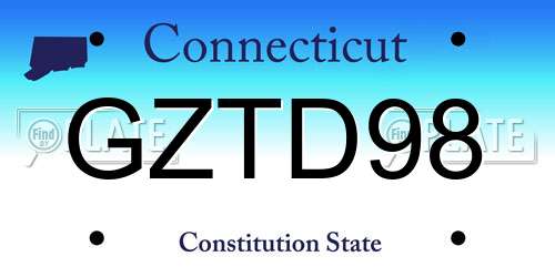 GZTD98 Connecticut License Plate