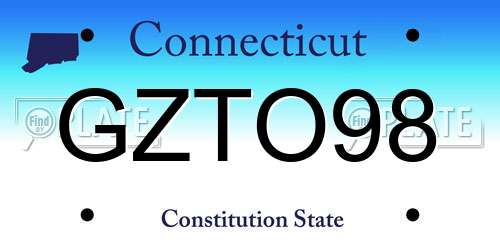 GZTO98 Connecticut License Plate