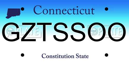 GZTSSOO Connecticut License Plate