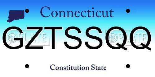 GZTSSQQ Connecticut License Plate