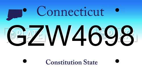 GZW4698 Connecticut License Plate