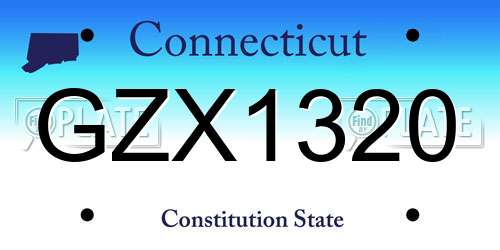 GZX1320 Connecticut License Plate