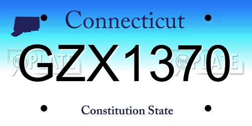 GZX1370 Connecticut License Plate