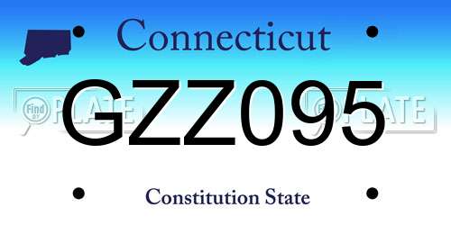 GZZ095 Connecticut License Plate