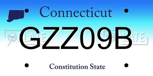 GZZ09B Connecticut License Plate