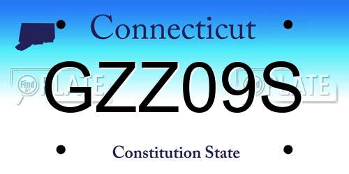GZZ09S Connecticut License Plate