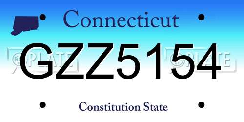 GZZ5154 Connecticut License Plate