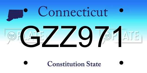 GZZ971 Connecticut License Plate