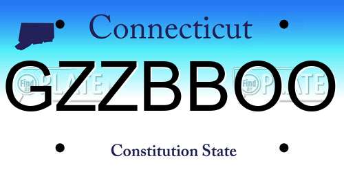 GZZBBOO Connecticut License Plate