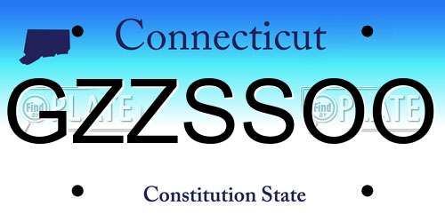 GZZSSOO Connecticut License Plate