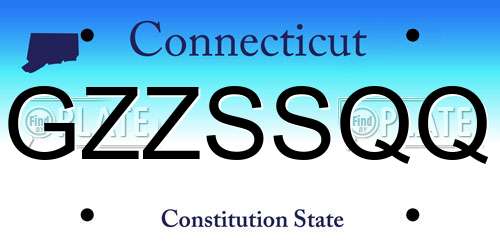 GZZSSQQ Connecticut License Plate