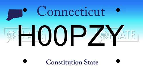 H00PZY Connecticut License Plate