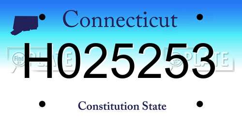 H025253 Connecticut License Plate