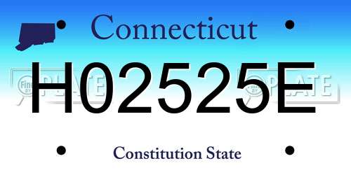 H02525E Connecticut License Plate