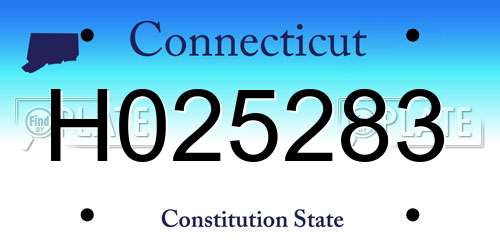 H025283 Connecticut License Plate