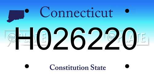 H026220 Connecticut License Plate