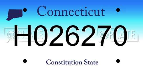H026270 Connecticut License Plate