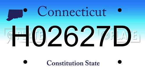 H02627D Connecticut License Plate
