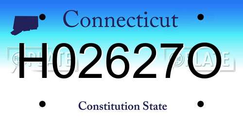 H02627O Connecticut License Plate