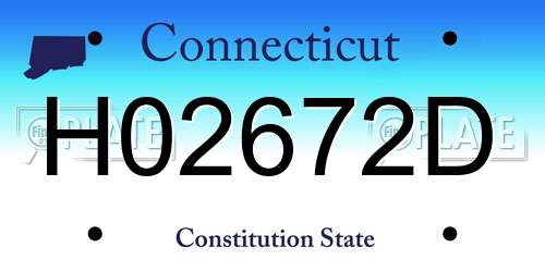 H02672D Connecticut License Plate