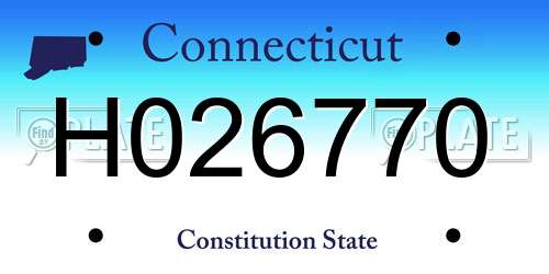H026770 Connecticut License Plate