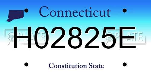H02825E Connecticut License Plate