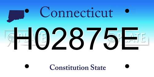 H02875E Connecticut License Plate