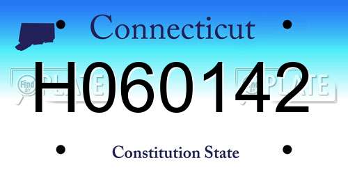 H060142 Connecticut License Plate