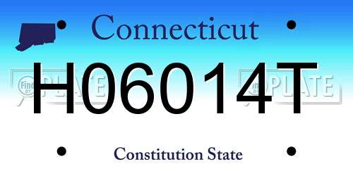 H06014T Connecticut License Plate