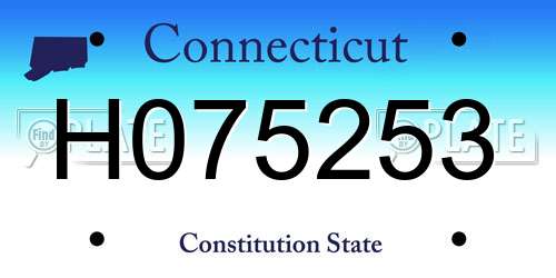 H075253 Connecticut License Plate