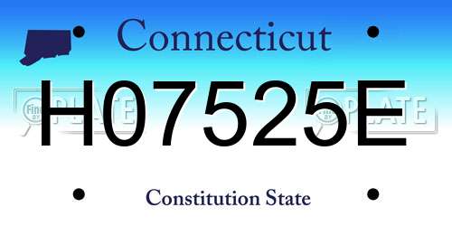 H07525E Connecticut License Plate