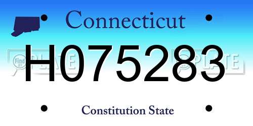 H075283 Connecticut License Plate