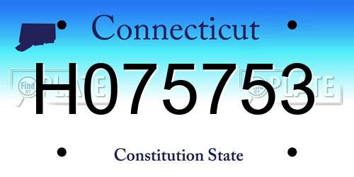 H075753 Connecticut License Plate