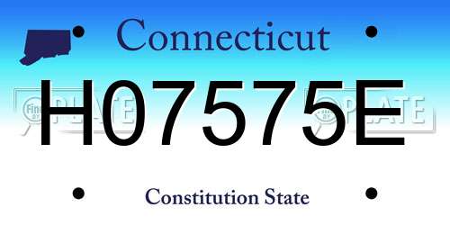 H07575E Connecticut License Plate